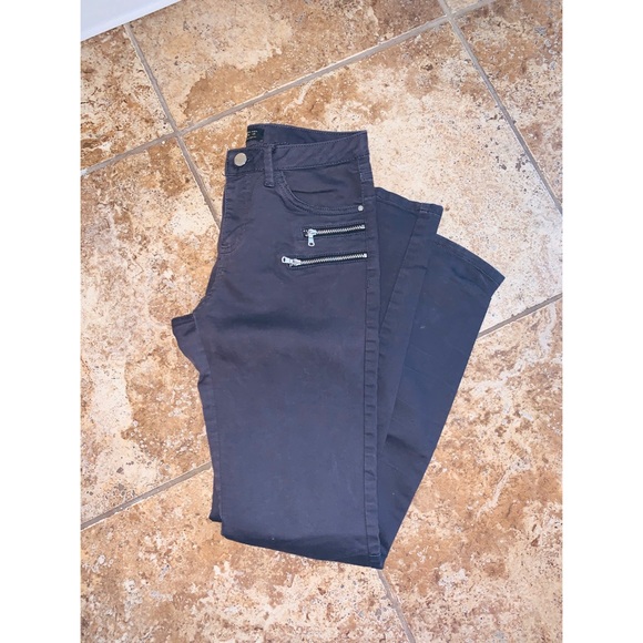 Zara Skinny Jeans with zippers Washed Black - Picture 4 of 7